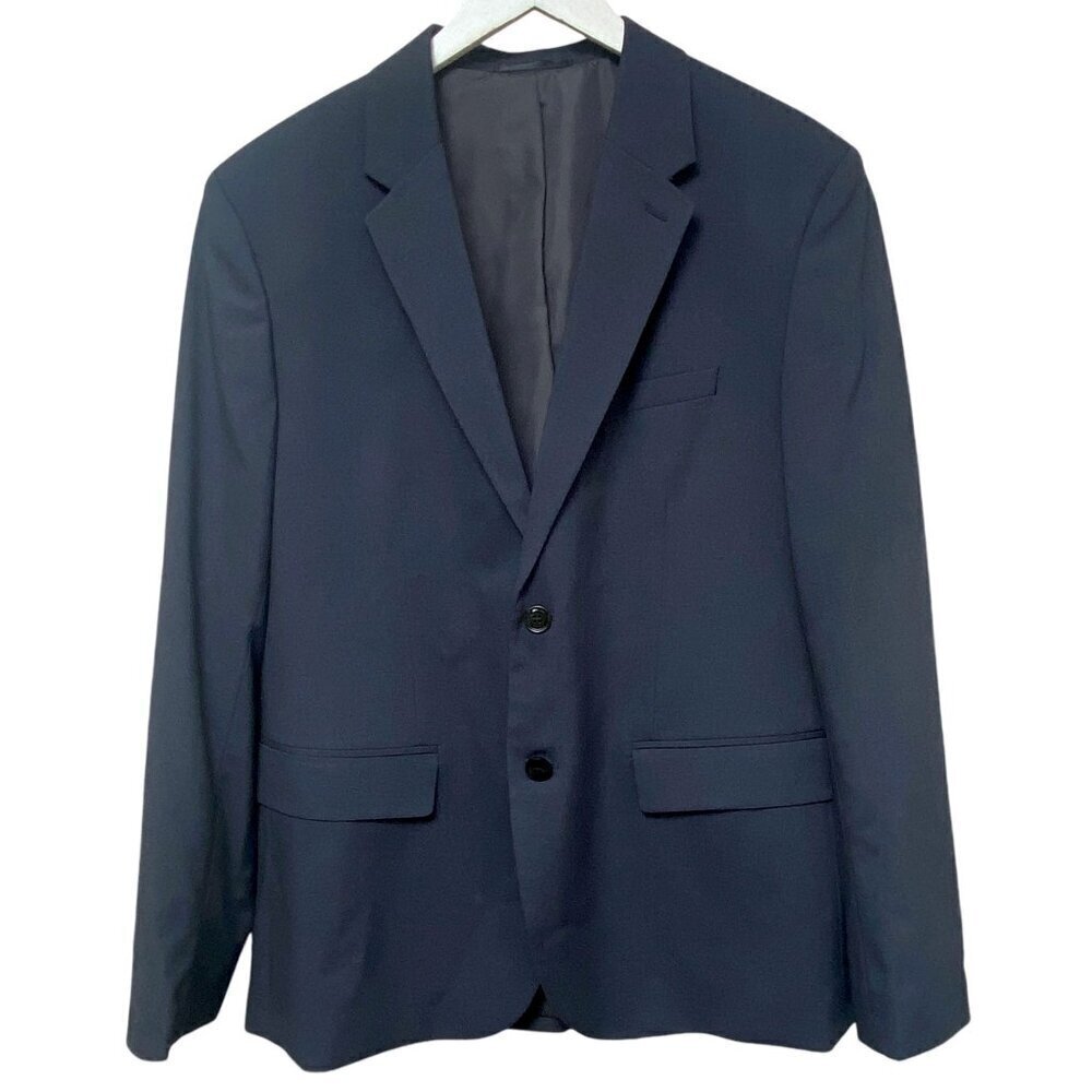 H&M Mens Blazer 46R Slate Blue Sportcoat Single Breasted Jacket Skinny Fit NWOT